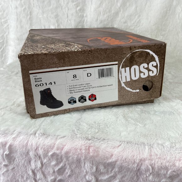 Hoss Men's 60141 Basin Black Wide Steel Toe Work Boot SZ 8 D new in Box - Picture 4 of 15